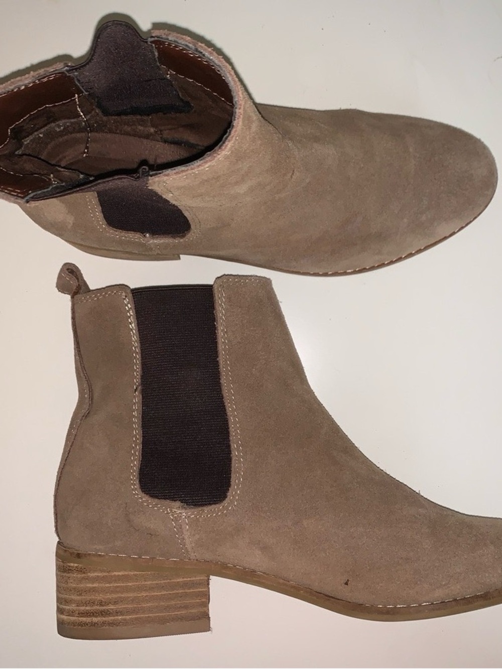 GAP Taupe Suede Chelsea Ankle Boots